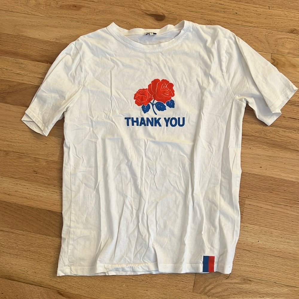 Kule short sleeve thank you cotton white tee